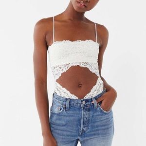 UO white lace bodysuit